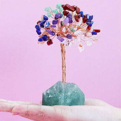 7 Chakra Healing Crystal Tree Natural Gemstone Crystals Stone Base Copper Wire Tree Life Money Trees for Home Office Desk Room Bookshelf Decor Reiki Spiritual Energy for Womem Men