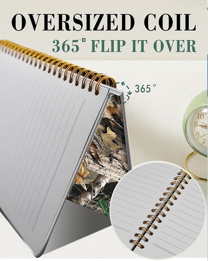 Spiral Journal Notebook,A5 Hardcover Lined Journals for Women Girl 6 x 8.3 in,120 Pages Thick Paper,Cute College Ruled Writing Notebook for Gifts Office Work School(Hunting Camo)
