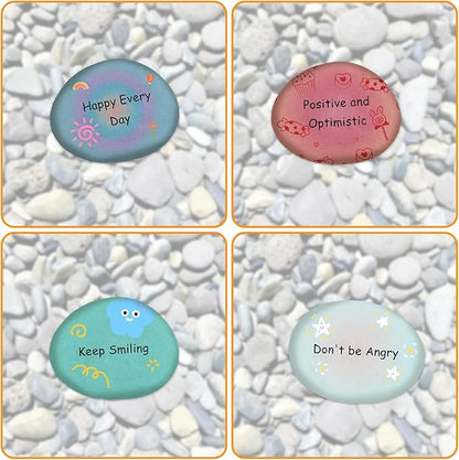 LANIAKEA 20 Pcs River Rocks for Painting, 3-5 Inch River Rocks Caft Rocks for Arts Multi-Color Painting Rocks for Kids Project, Crafts and Home Decoration
