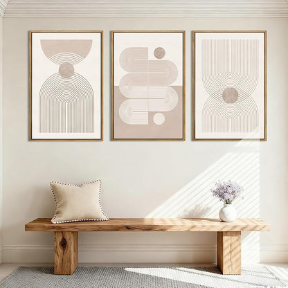 Anyzal Boho Abstract Wall Art Modern Minimalist Artwork Neutral Line Wall Decor for Living Room Bedroom Office 16x24 Inch Set of 3