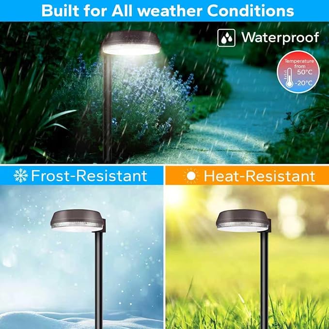 Tall Poles Solar Path Lights, Accurate Dark/Light Sensor Pathway Lights Solar Powered,Quick Charge Solar Walkway Lights Outdoor for Landscape Lighting