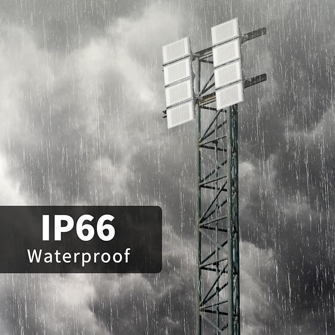 LED Flood Lights Outdoor, 800W(4750W Equivalent) 80000LM 6000K All Aluminum Shell IP66 Waterproof, 4 Heads Adjustable Wide Outside Lighting for Parking Lot, Yard, Street, Stadium