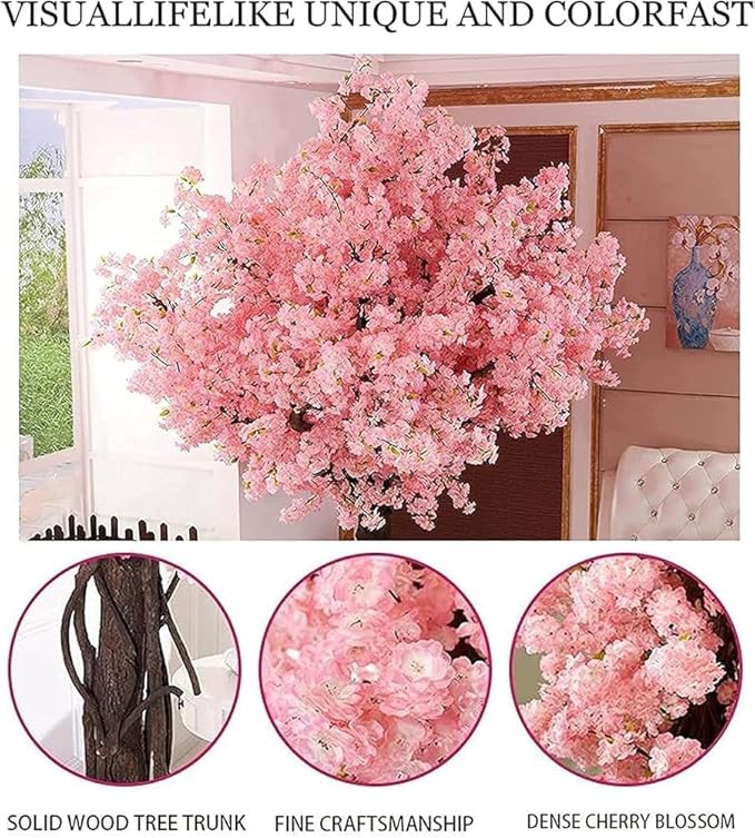 Cherry Blossom Tree Wishing Tree Handmade Shopping Wedding Party Indoor and Outdoor Decoration Artificial Cherry Blossom Tree (13.12ftX13.12ft)