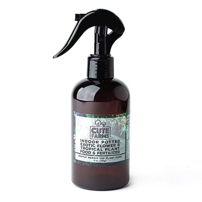 Cute Farms Indoor Potted Exotic Flower & Tropical Plant Fertilizer | Gentle Weekly Use Formula Plant Food (Three - 8 oz. Spray Bottles)