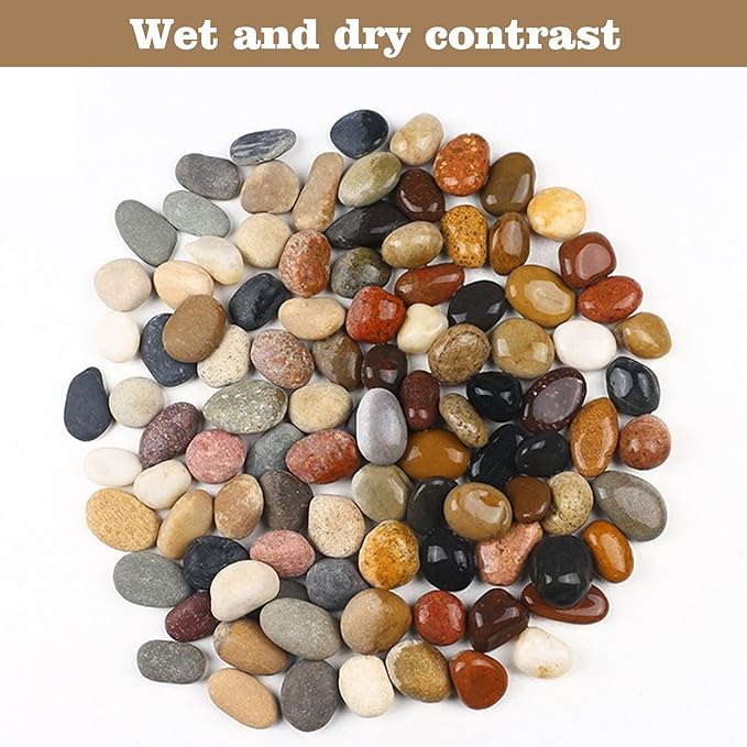 Natural River Rocks-40 lbs of Pebbles and River Stones,2-3 Inch Plant Rocks for Landscaping,Garden Paving,Crafting,Walkways,and Outdoor Decorative Stone,Mexican Beach River Rocks