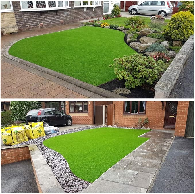 ALTRUISTIC Thick Realistic Artificial Grass Mat Customized Sizes, 14ft x 90ft Synthetic Fake Astro Turf Indoor Outdoor Garden Lawn Landscape, Faux Grass Rug with Drainage Holes
