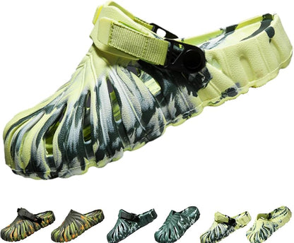 Variegated Monstera Shoes for Women and Men, Monstera Leaf Pattern Slippers Summer, Anti-Slip Soft Plant Print Slides