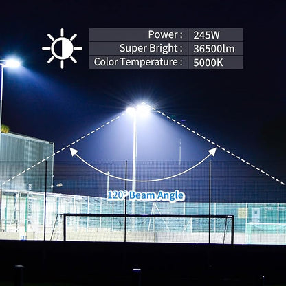 245W 4Pack LED Flood Light Outdoor, Stadium Light, Floodlight, Heavy-Duty-245W-Waterproof IP66-36500 Lumen-UL applied in gardens, factoriescourt, stadiums, yard, Warehouse,squares, and any arena