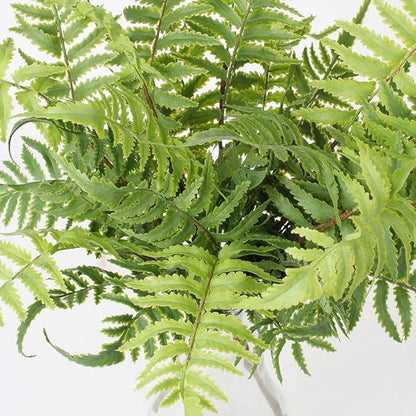 19" Artificial Boston Fern Plants Large Fake Greenery Shrubs 2 Pcs UV Resistant Faux Plant Bushes for Home Garden Office Farmhouse Indoor Outdoor Decor, Green