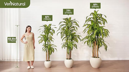 Artificial Dracaena Tree Indoor - 6FT UV Resistant Fake Outdoor Plants with Planter- Tall Faux Tree for Front Porch, Patio, Garden, Wedding, Home, Living Room Decor, VN151