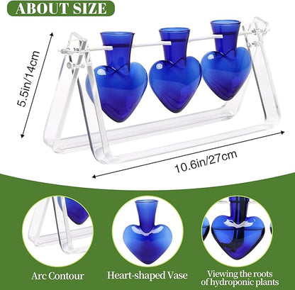 Clear Plant Terrarium Propagation Stations with Acrylic Stand Birthday Gifts for Women Office Home Decor