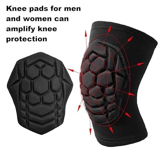Men Women Knee Pads for Wrestling Volleyball Soccer, Flexible Lightweight Kneepads with Comfortable Foam Padding for Pole Dance Yoga Mountain Bike Skateboard, Youth Knee Pad for Christmas Sports & Work, Black M