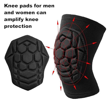Men Women Knee Pads for Wrestling Volleyball Soccer, Flexible Lightweight Kneepads with Comfortable Foam Padding for Pole Dance Yoga Mountain Bike Skateboard, Youth Knee Pad for Christmas Sports & Work, Black M