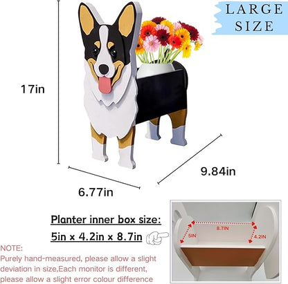 Concepts Welsh Corgi Dog Planter Plant Pots,Cute Large Dog Flower Planter,Gifts for Pet Lovers,Unique Animal Plant Pots,Office,Indoor Outdoor Garden Decor(9.84 * 6.77 * 17in)
