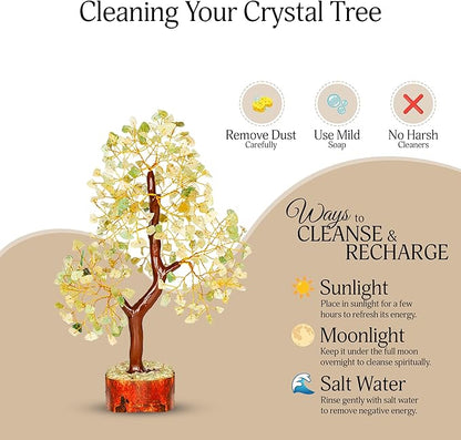YATSKIA Green Jade Tree - Crystal Tree for Positive Energy - Crystals and Stones - Crystal Decor - Positive Energy Gifts for Women - Jade Stone - Meditation Decor