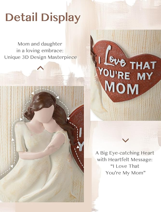 Gardening Gifts for Mom from Daughter: 5.3in Hand-Painted 3D Art Planter - Garden Gifts for Gardening Mom - Meaningful Plant Pot Gifts for Birthday Christmas Mother's Day