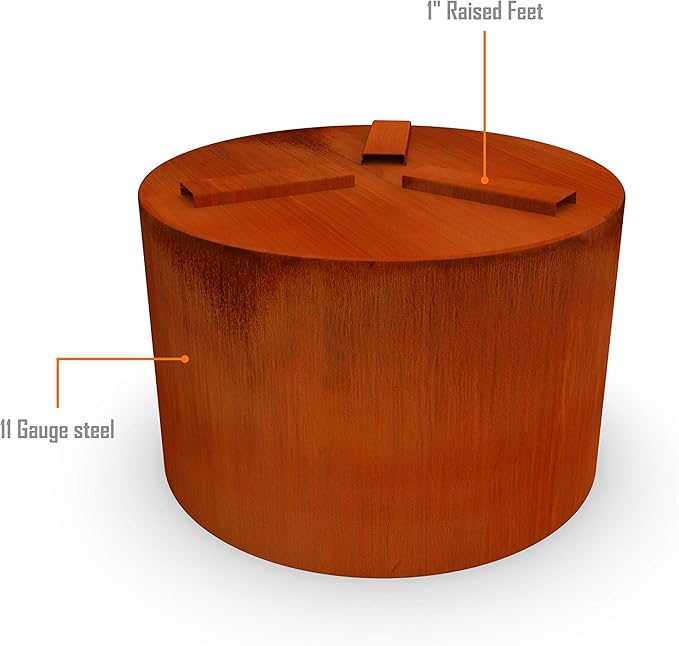 Plantercraft Corten Steel Planters Large Round 36x24 Inch | Extra Large Outdoor Planters for a Modern Patio & Garden | Heavy Duty Metal Planter