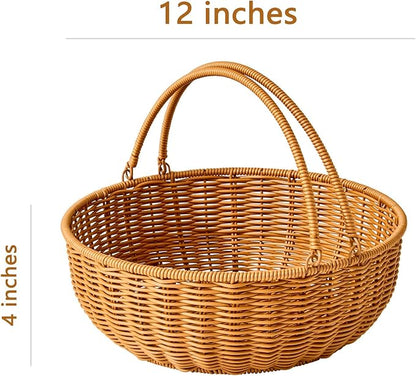 Fruit Bowl for Kitchen Counter, Large Fruit Basket with Handle, Suitable for Storing Fruits, Vegetables, Bread, Candys and Snacks