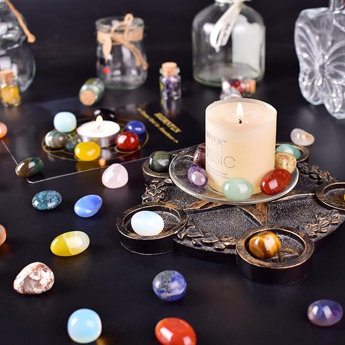 Red Agate Healing Crystal Stone Set - 24 Pieces, 0.6" Natural & Polished Stones for Healing, Meditation, Reiki, Chakra, Crafting & Decoration
