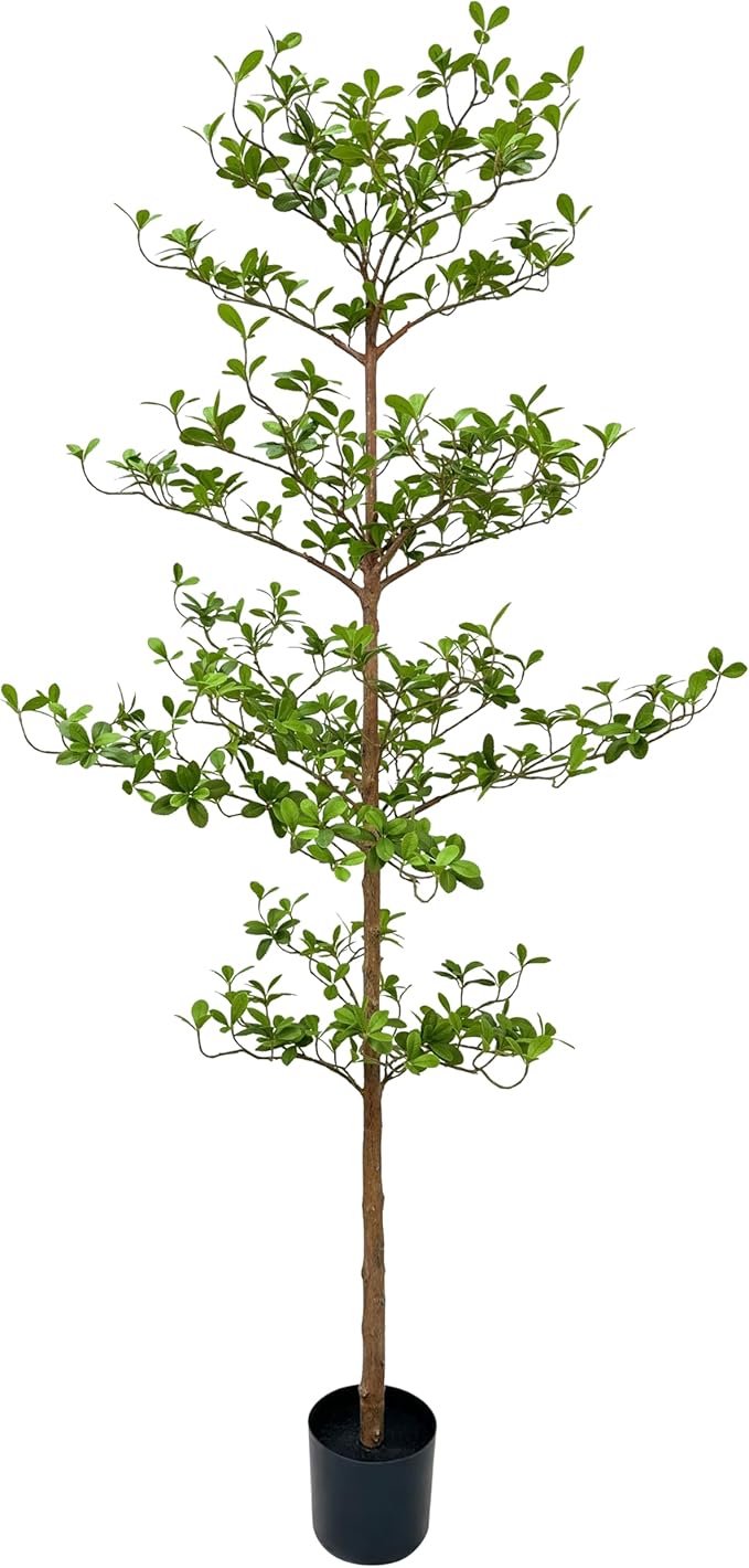 Artificial Black Olive Tree, 7FT Tall Faux Shady Lady Tree with Potted, Fake Olive Tree for Home Decor Indoor