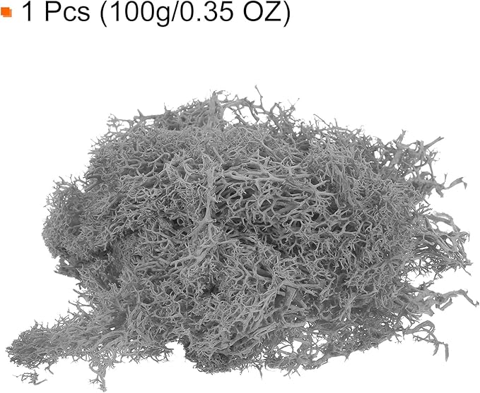 MECCANIXITY 3.5 OZ Moss Fake Craft Moss Artificial Moss Natural Preserved Moss for Craft Arts Floral DIY Project Wall Wedding Garden Patio Table Terrariums Decoration(Light Grey)