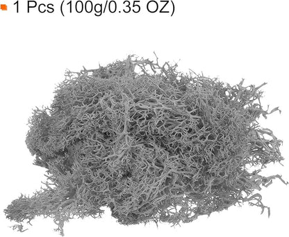 MECCANIXITY 3.5 OZ Moss Fake Craft Moss Artificial Moss Natural Preserved Moss for Craft Arts Floral DIY Project Wall Wedding Garden Patio Table Terrariums Decoration(Light Grey)
