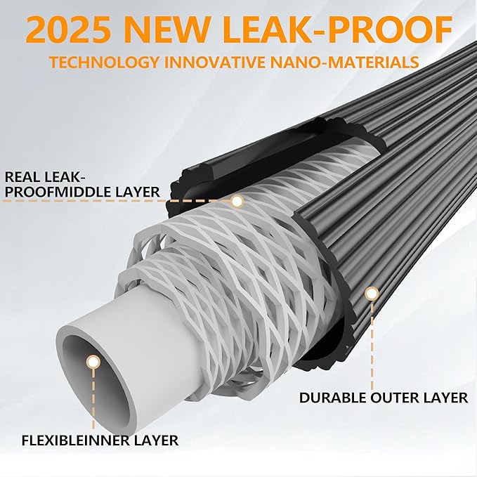 75 ft Garden Hose - 2025 New Upgraded Flexible Water Hose - Ultra Lightweight Kink-free Car Washing Pipe with 10 Function Sprayer and 3/4" Solid Brass Fittings - Durable,Leak proof Garden Hoses