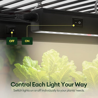 Grow Lights for Indoor Plants 1FT, Red-Enhanced Full Spectrum 5000K Grow Light, 28W(4 x 7W), T5 LED Grow Light Strips for Leafy Greens and Vegetables, High PPFD, Linkable, Black, 4-Pack