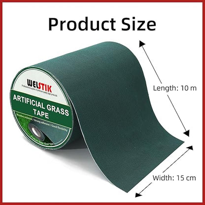 WELSTIK Professional Turf Seam Tape 6" x 33' - Green Heavy Duty Adhesive for Artificial Grass Installation & Repair - Waterproof, UV Resistant, Lawn & Putting Green Seaming