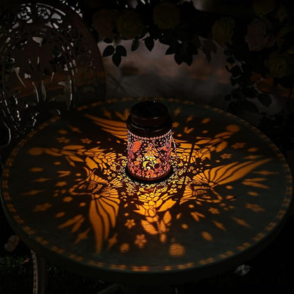 Cooo 6 Pack Solar Lanterns Outdoor Waterproof Hummingbird Red_Sage Solar Pathway Lights Landscape Path Christmas Gifts for Women Mom Grandma Outdoor Table Lamps Garden Yard Backyard Decor -Rose Gold