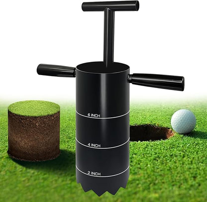 Portable Golf Hole Cutter with Detachable Handle, Stainless Steel Hole Digger, USGA Standard 2 Inch 4 Inch & 6 Inch, for Backyard, Lawn, Garden, Outdoor Putting Green Practice