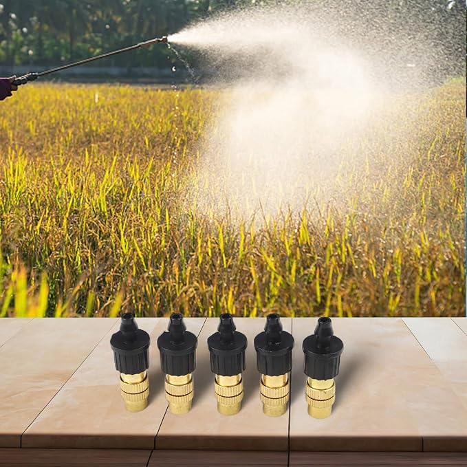30-Piece Adjustable Misting Nozzle Set, Brass Spray Sprinkler for Garden Watering, Compatible with 47mm Hoses