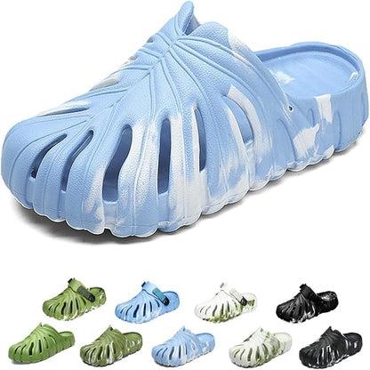 Variegated Monstera Shoes for Women and Men, Monstera Leaf Pattern Slippers Summer, Anti-Slip Soft Plant Print Slides