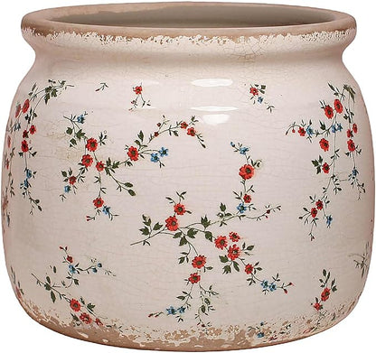 Ceramic Planters for Indoor Plants, Plant Pots with Drainage Hole, 6.29in. Flower Pots for Indoor Plants, Vintage Planters & Succulent Pots, Christmas Vase & Planters, Tiny Red