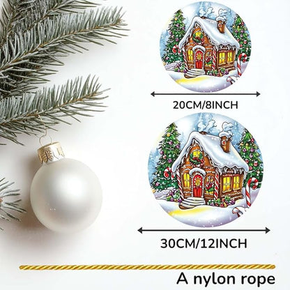 Acrylic Window Hanging Snowhouse Christmas Stained Panel Window Decoration for Outdoor Indoor Garden Yard Home Winter Decor 12 Inch