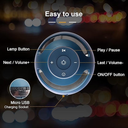 ANERIMST Unique Gifts for Men, Outdoor Bluetooth Speaker Waterproof Wireless with Torch LED Light, Birthday Gift for Boyfriend Him Dad, Cool for Garden, Patio, Outside (Blue)