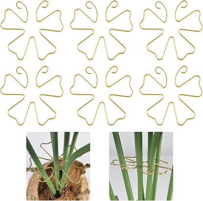 6pcs Plant Stem Support, Iron Monstera Plant Support, Plants Stem Holder Supports Butterfly Shape Bamboo Clamp Set for Outdoor & Indoor Growing Climbing Plants Stabilization and Supports