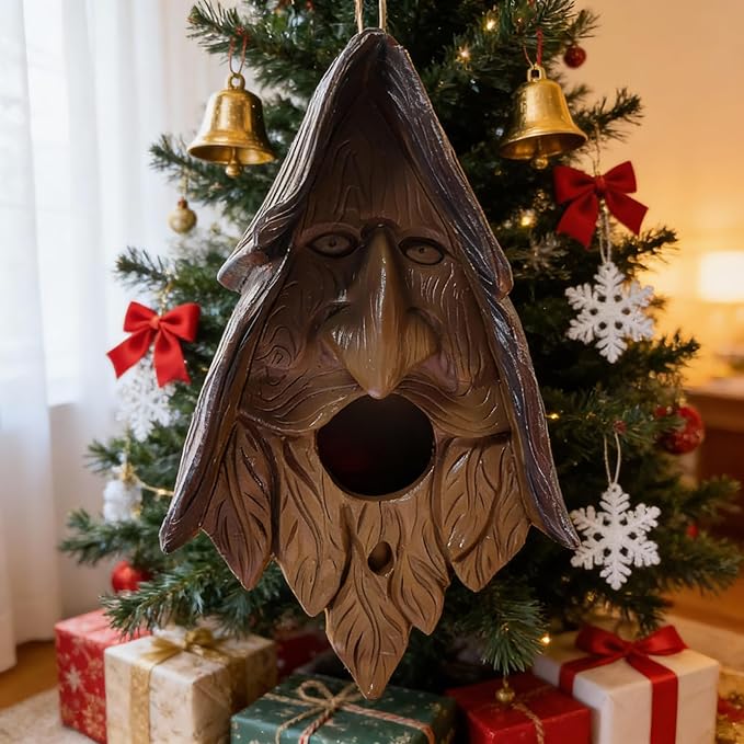 Gnome Open The Door Garden Decor Resin Tree Faces Decor Outdoor Fairy Garden Patio Lawn Porch (Tree House)