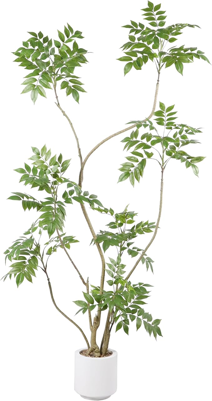 Artificial Sumac Tree,5.3ft（1pack） Tall Fake Plants Artificial Mahonia fortunei Plants for Indoor, Fake Trees for Office Home Living Room Floor Patio Greening Porch Decor