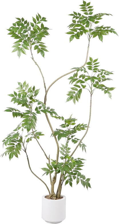 Artificial Sumac Tree,5.3ft（1pack） Tall Fake Plants Artificial Mahonia fortunei Plants for Indoor, Fake Trees for Office Home Living Room Floor Patio Greening Porch Decor