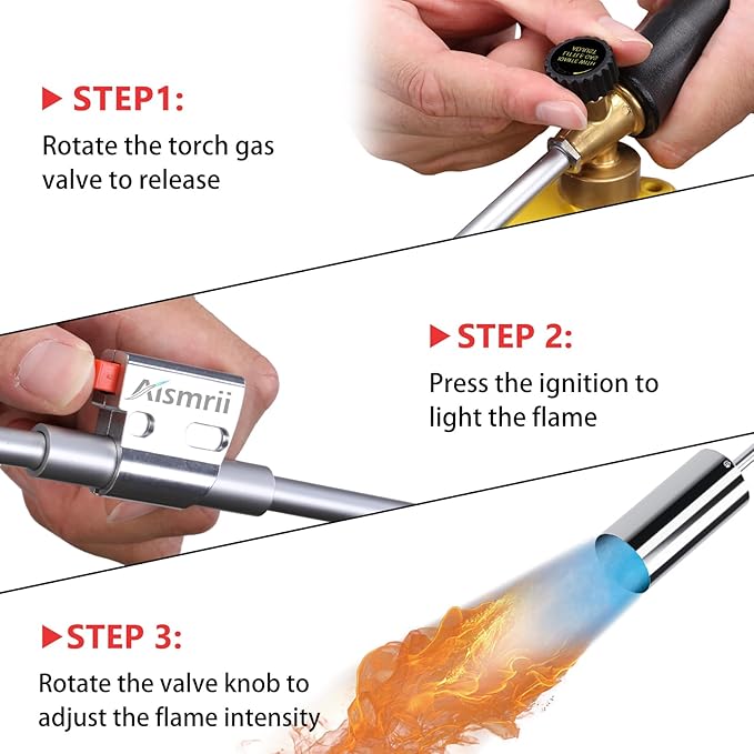 Weed Torch Propane Burner with High Output, Propane Torch Weed Burner with Igniter,Weed Torch for Outdoor Weeding (Black Only Torch)