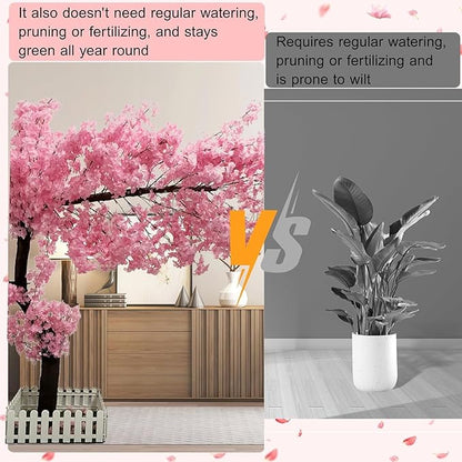 Cherry Blossom Tree Wishing Tree Handmade Shopping Wedding Party Indoor and Outdoor Decoration Artificial Cherry Blossom Tree (3.9ftx2.3ft)