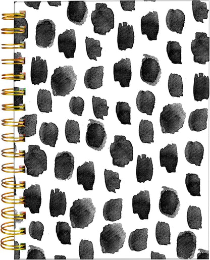 iampanda Spiral Journal Notebook,Strong Twin-Wire Binding with Premium Paper for Girl Women,Cute 60 Sheets A5 College Ruled Notebook/Journal,Perfect for School Office Home Gifts,Black Polka Dot