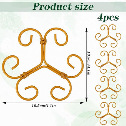 Lusofie 4 Pcs Monstera Plant Support,Iron Plant Support Stakes,Stabilizer Grapple Holder,Turtle Bamboo Clamp Set for Indoor and Outdoor Plants and Flowers to Promote Healthy Growth