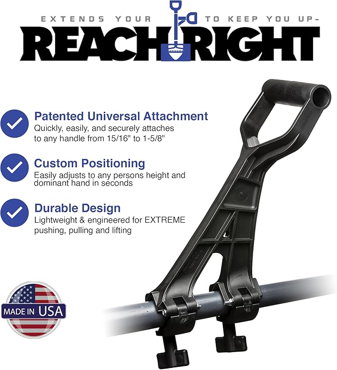 Universal Handle Attachment for Snow Shovel, Weedeater, String Trimmer, Rake & More | Versatile Ergonomic Back Saving Attachment for All Gardening Tools | Yard Tool Gifts (2 Pack)