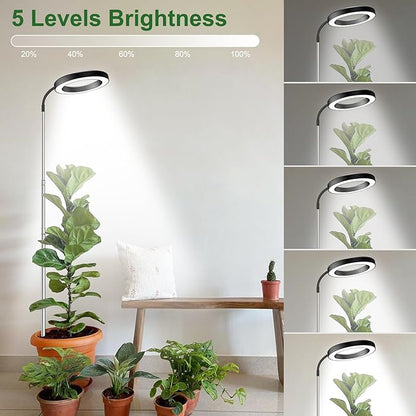 Wolezek Grow Lights for Indoor Plants Full Spectrum, 80 LEDs 3 Colors Grow Light, 65in Large Plant Lights for Indoor Growing with 360°Gooseneck, 6/12/16H Timer, 5 Brightness, Height Adjustable, Black