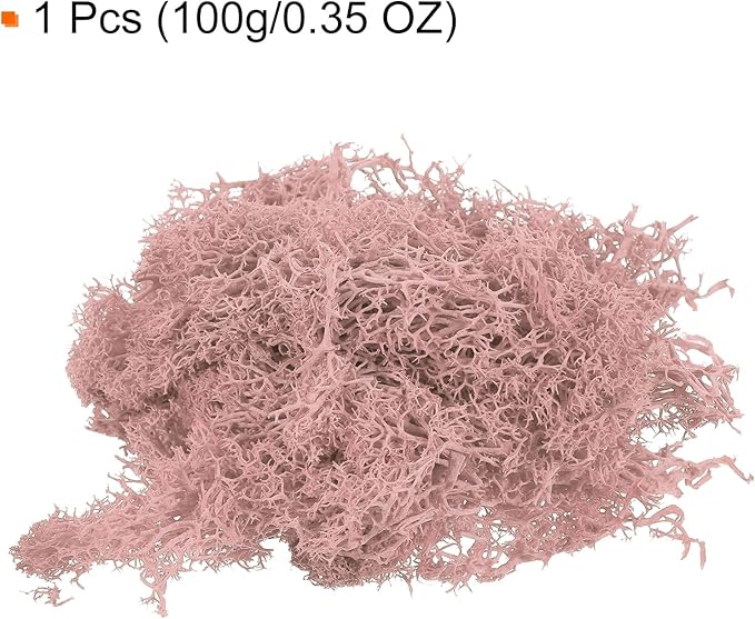 MECCANIXITY 3.5 OZ Moss Fake Craft Moss Artificial Moss Natural Preserved Moss for Craft Arts Floral DIY Project Wall Wedding Garden Patio Table Terrariums Decoration(Pink)