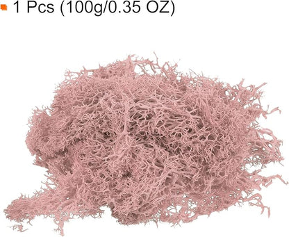 MECCANIXITY 3.5 OZ Moss Fake Craft Moss Artificial Moss Natural Preserved Moss for Craft Arts Floral DIY Project Wall Wedding Garden Patio Table Terrariums Decoration(Pink)