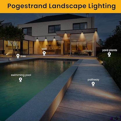 Low Voltage Landscape Lighting,4 Pack Outdoor LED Landscape Spotlights with Transformer 27V Garden Lights Pathway Lights IP65 Waterproof 3000K Warm White