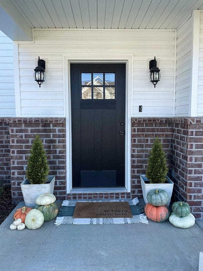 Aveyas 3ft Artificial Cedar Topiary Trees for Outdoor Front Porch Door, 3 Feet Faux Potted Plants Evergreen Fake Pine Cypress Tree for Outside Home Decor (3 ft Tall) - Set of 2 Pack